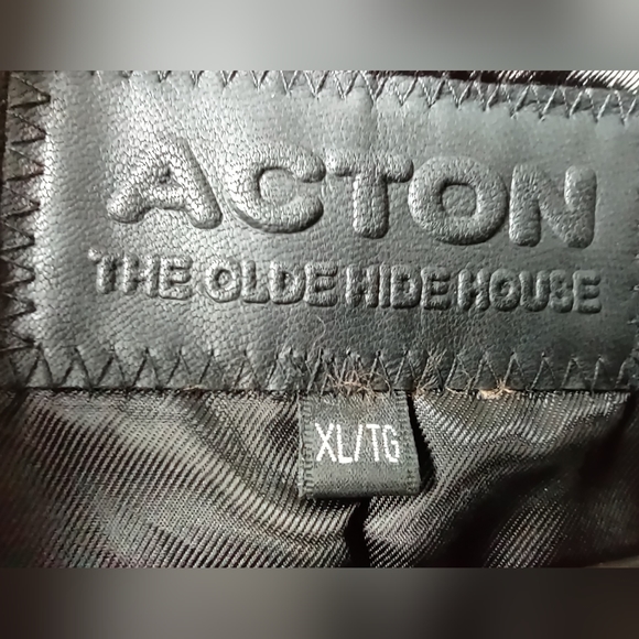 Acton The Olde Hide House Black Leather Jacket XL - Picture 3 of 10